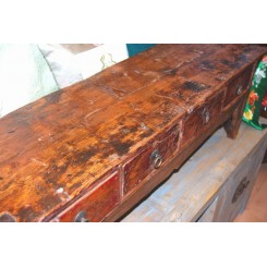 Gammal bänk/bord m. 4 lådor - Antikt lågt bord